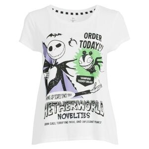 NIGHTMARE BEFORE CHRISTMAS GRAPHIC T-SHIRT WHITE SIZE LARGE (NEW WITH TAGS) A16